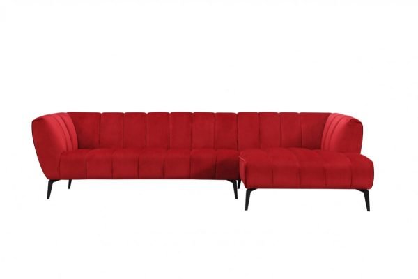 “The Cleopatra Red” Modern Red Fabric Sectional Sofa – SOLD OUT, NO ETA