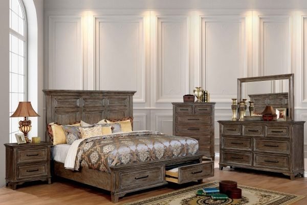 “The Oregon Trail” Transitional Rustic Oak Bedroom Collection – QUEEN BED ONLY!